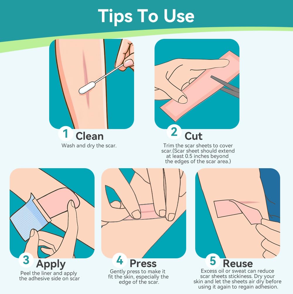 Skin & Doc Silicone Scar Removal Sheets - Fades Surgical, C-Section, Burn & Acne Scars