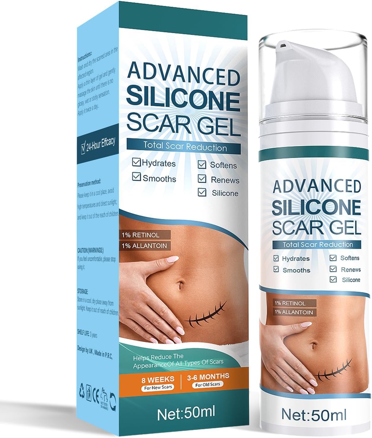 Skin & Doc Advanced Silicone Scar Gel - Clinically Proven Scar Reduction