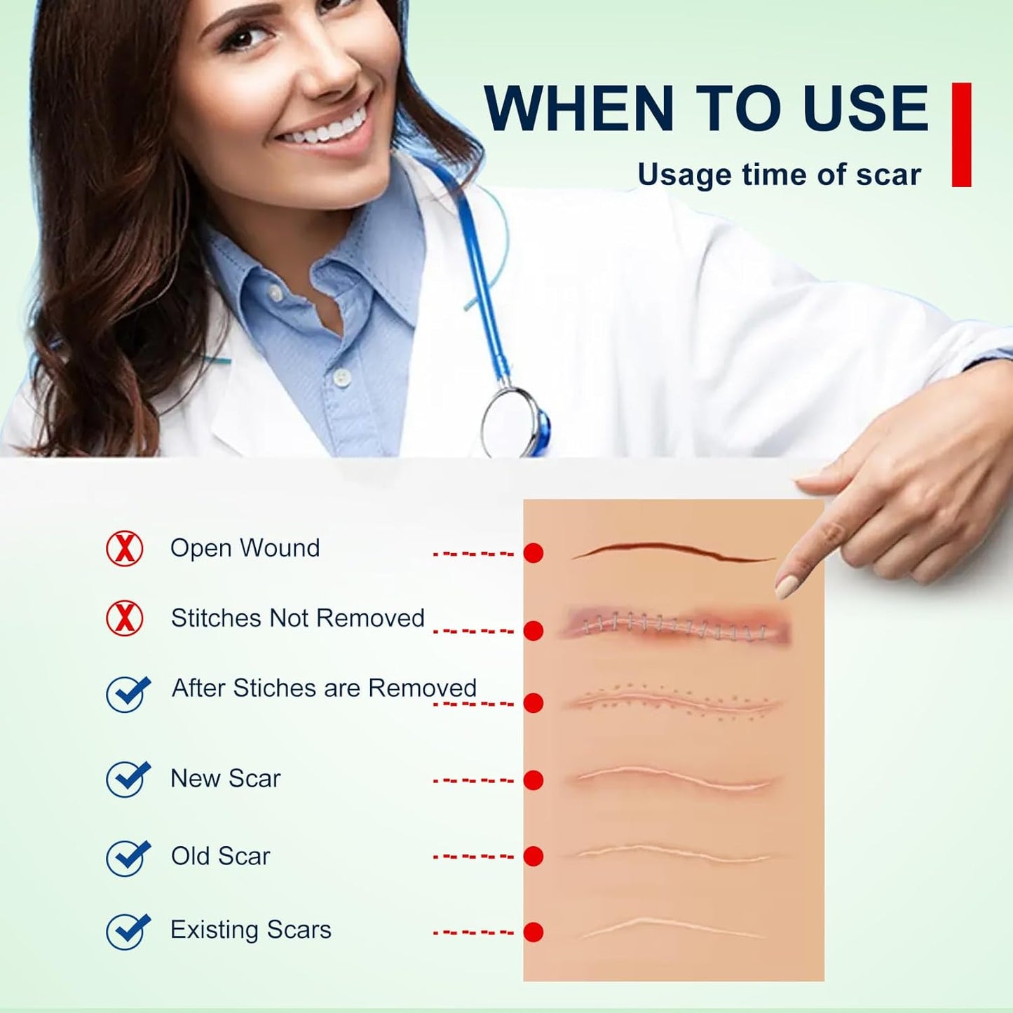 Skin & Doc Silicone Scar Removal Sheets - Fades Surgical, C-Section, Burn & Acne Scars